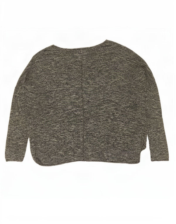 Übergroßer Damen-Pullover mit U-Boot-Ausschnitt von Zara, Gr. 10, Größe S, Grau meliert