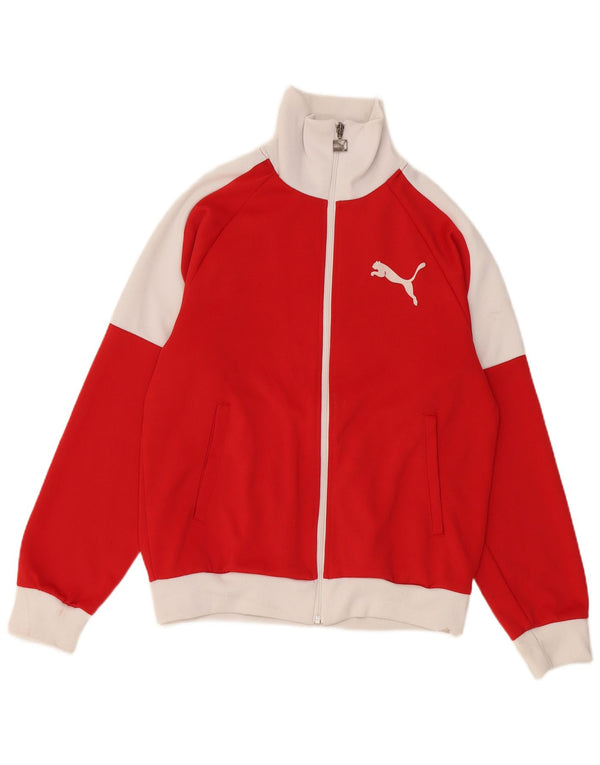 Puma Mädchen Grafik-Trainingsoberteil, Jacke, 15–16 Jahre, rotes Farbblockdesign