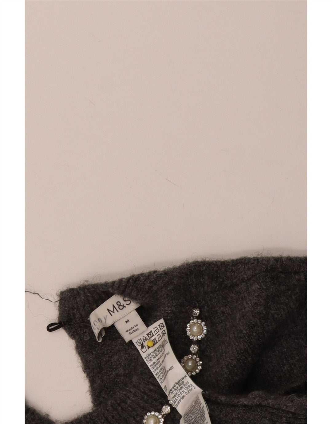 Marks & Spencer Damen-Pullover mit U-Boot-Ausschnitt, UK 14, mittelgraues Acryl