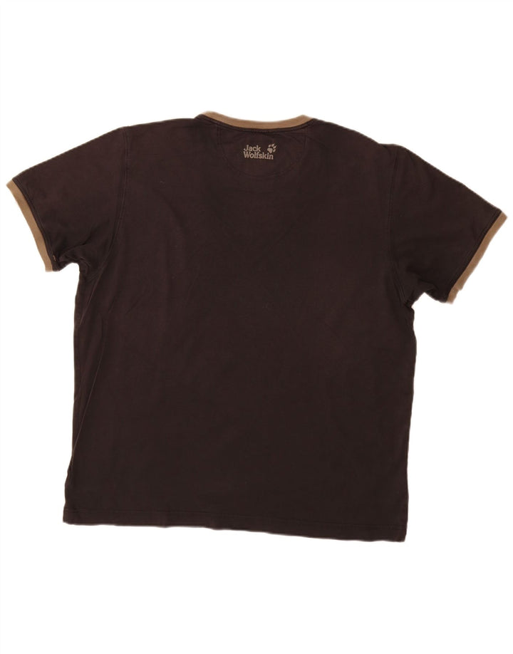 JACK WOLFSKIN Herren Grafik T-Shirt Top UK 44 XL Schwarz Baumwolle