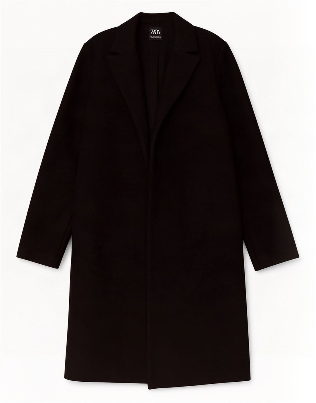 Zara Damen Mantel UK 10 Small Schwarz Polyester