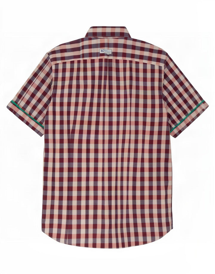 Ted Baker Herren-Kurzarmhemd, Größe 3, mittelgroß, mehrfarbig, Gingham