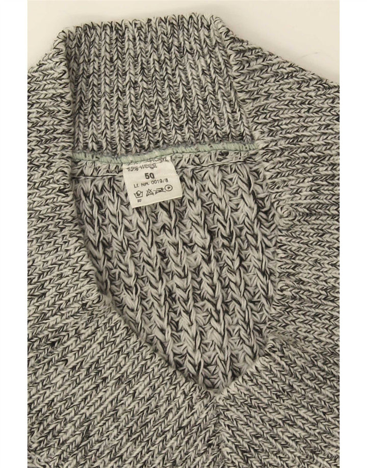 Vintage Herren Pullover mit V-Ausschnitt IT 50 Mittelgrau meliert