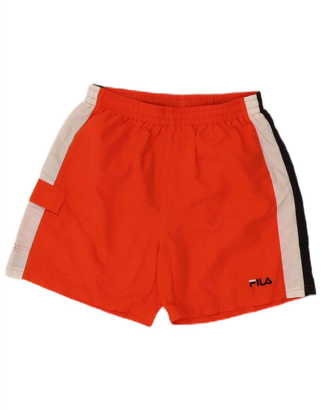 FILA Herren-Badeshorts, groß, orangefarbenes Farbblock-Polyester