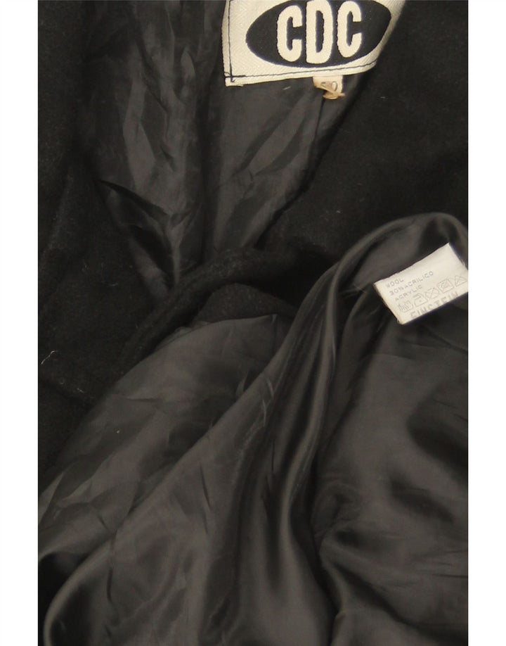 Vintage Herren Mantel IT 50 Große schwarz gestreifte Wolle