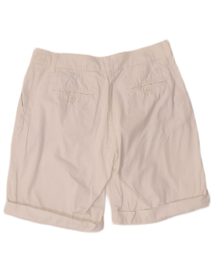 Fred Perry Damen Chinoshorts IT 44 Medium W30 Weiße Baumwolle