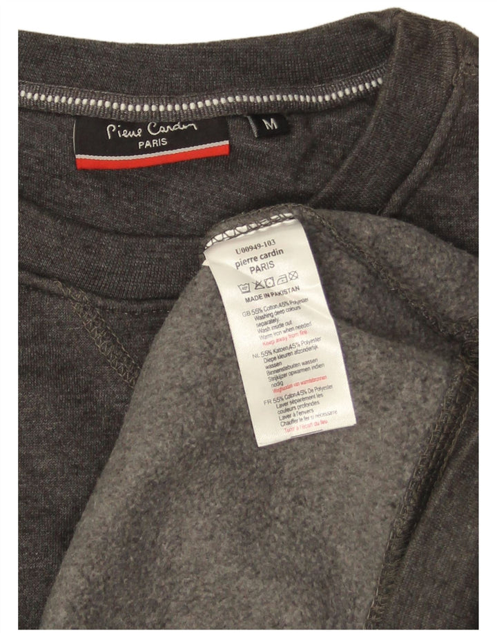 PIERRE CARDIN Herren-Sweatshirt-Pullover aus mittelgrauer Baumwolle