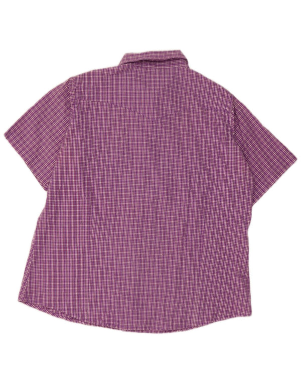 Wrangler Damen Kurzarmhemd UK 18 XL Lila kariert Baumwolle