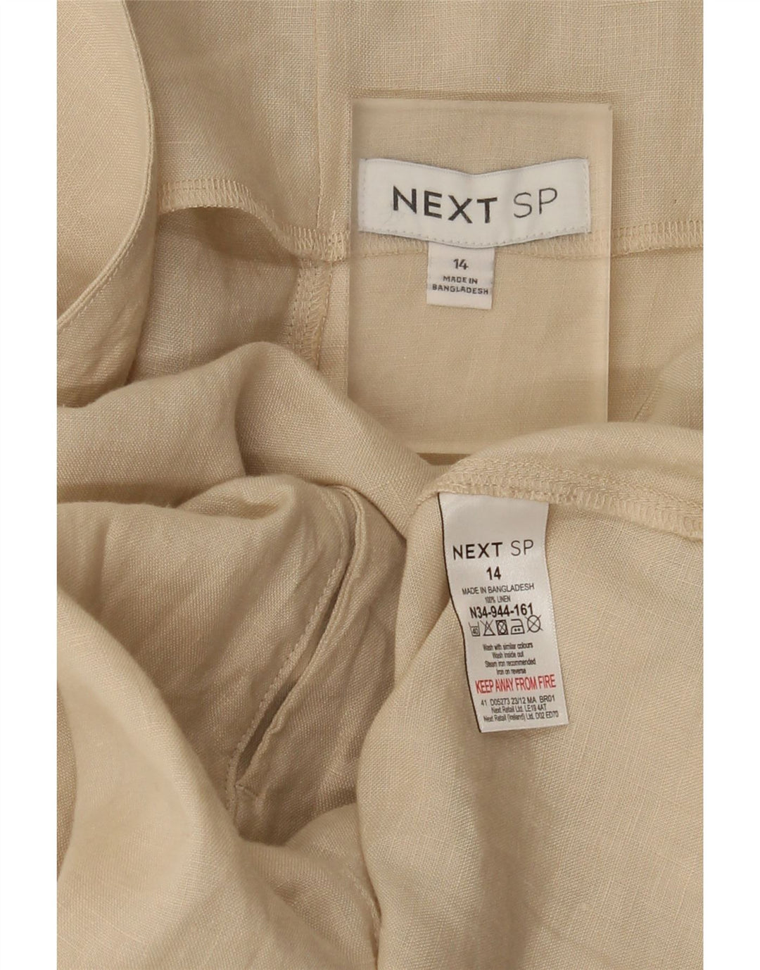 Next Ärmelloses Etuikleid für Damen, Größe 44, Beige, Leinen