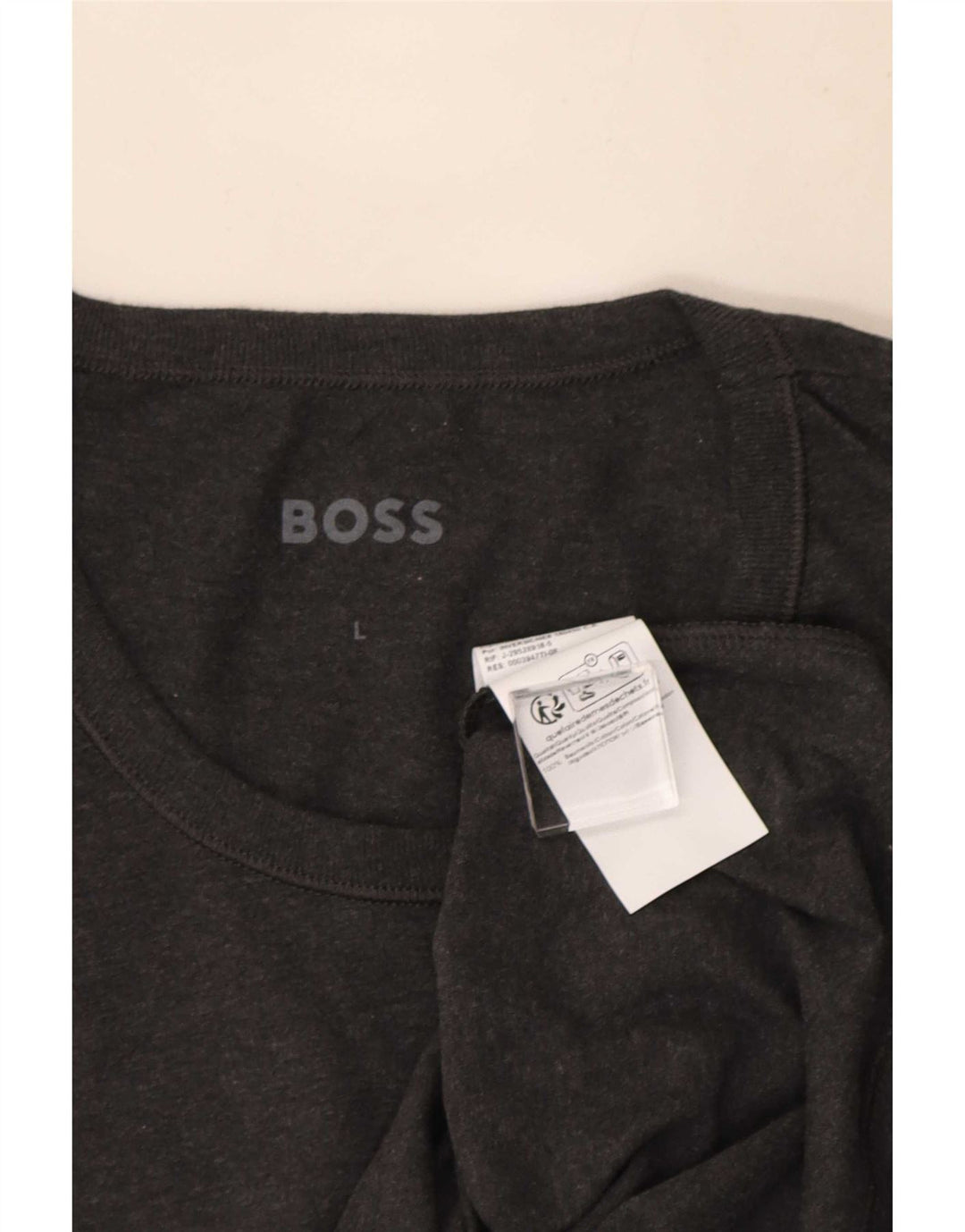 Hugo Boss Herren T-Shirt Top Large Grau Baumwolle