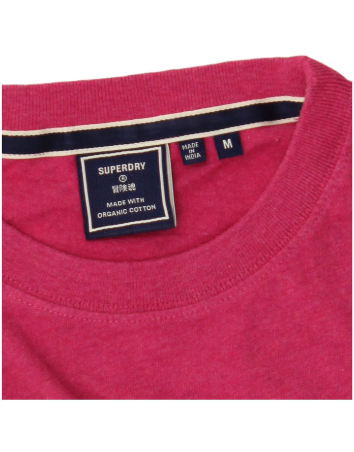 Superdry Herren T-Shirt-Oberteil aus mittelrosa gesprenkelter Baumwolle
