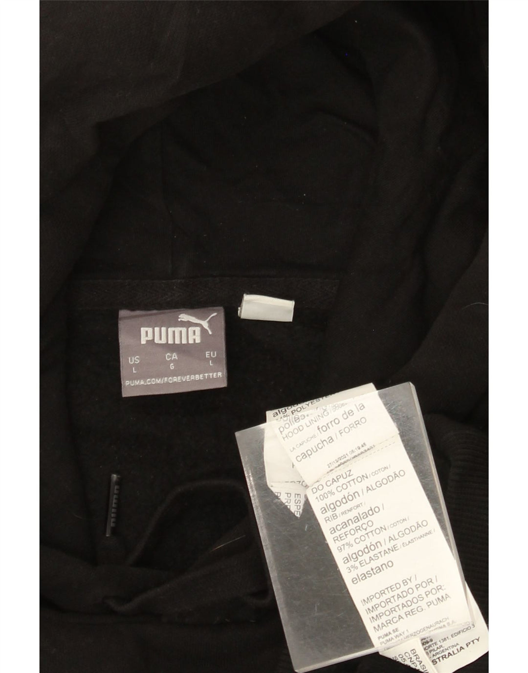 PUMA Herren Graphic Hoodie Pullover Große schwarze Baumwolle