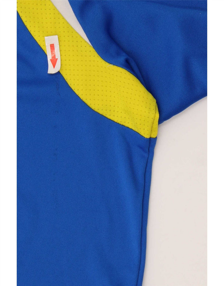 Adidas Herren Climalite T-Shirt Top Large Blau Colourblock Polyester