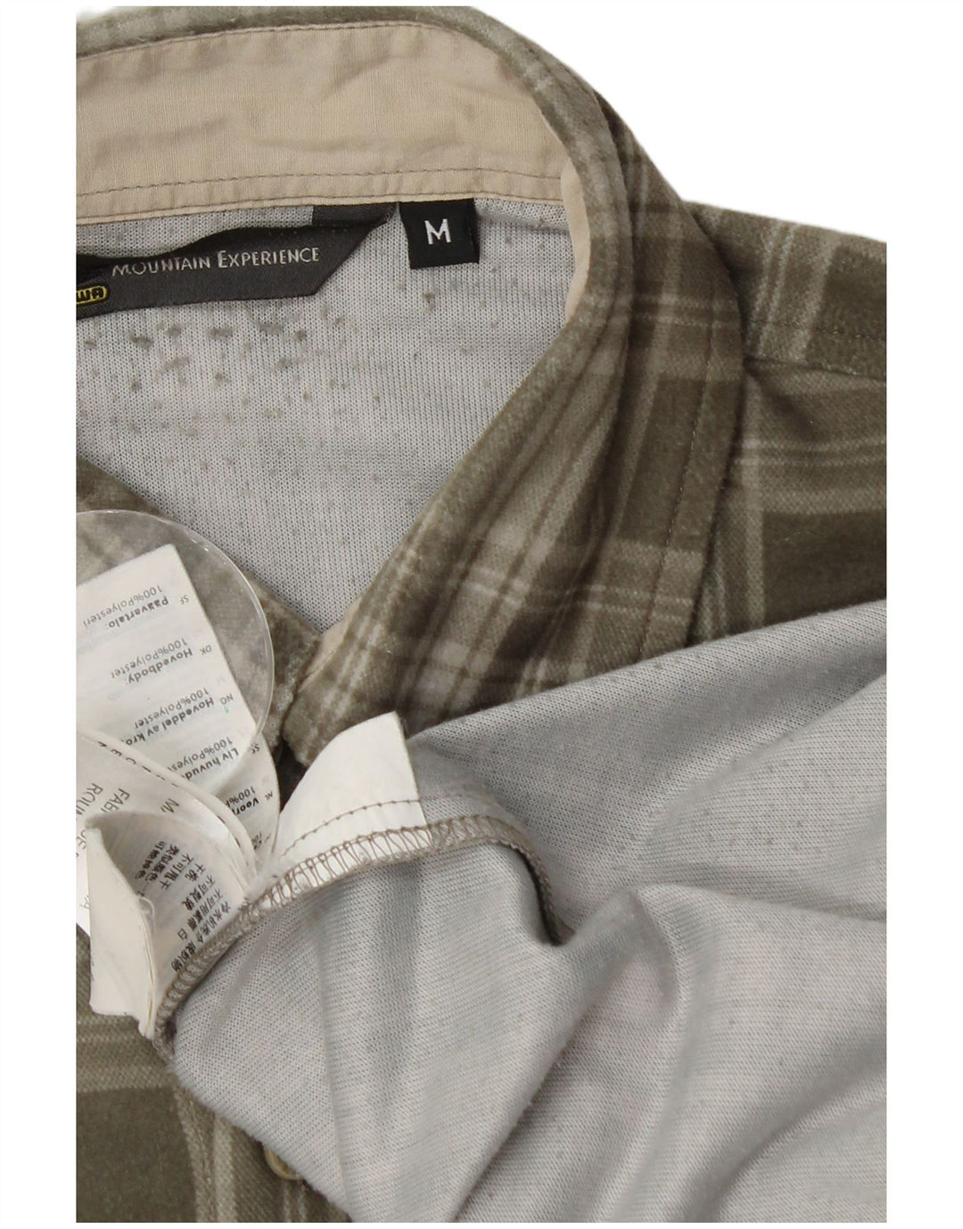 Mountain Experience Herren-Fleece-Hemd, mittelkhakifarbenes Karo-Polyester