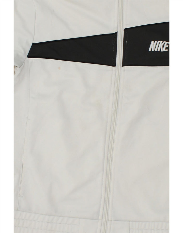 NIKE Jungen-Trainingsanzug-Top-Jacke, 10–11 Jahre, Mittelweiß, Farbblock