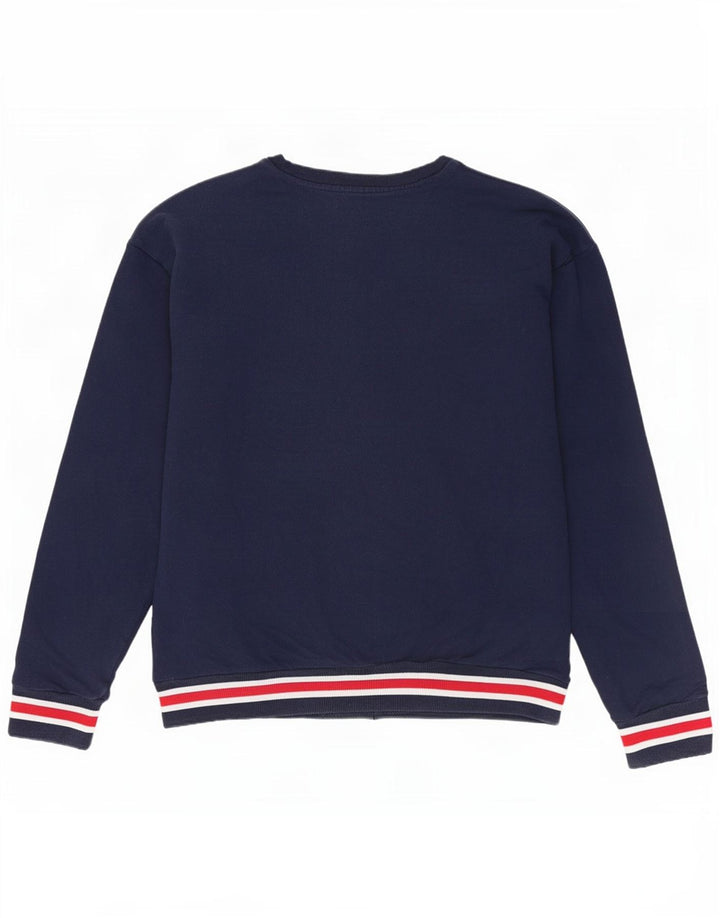 Fila Damen-Sweatshirt-Pullover UK 14, mittelmarineblaue Baumwolle