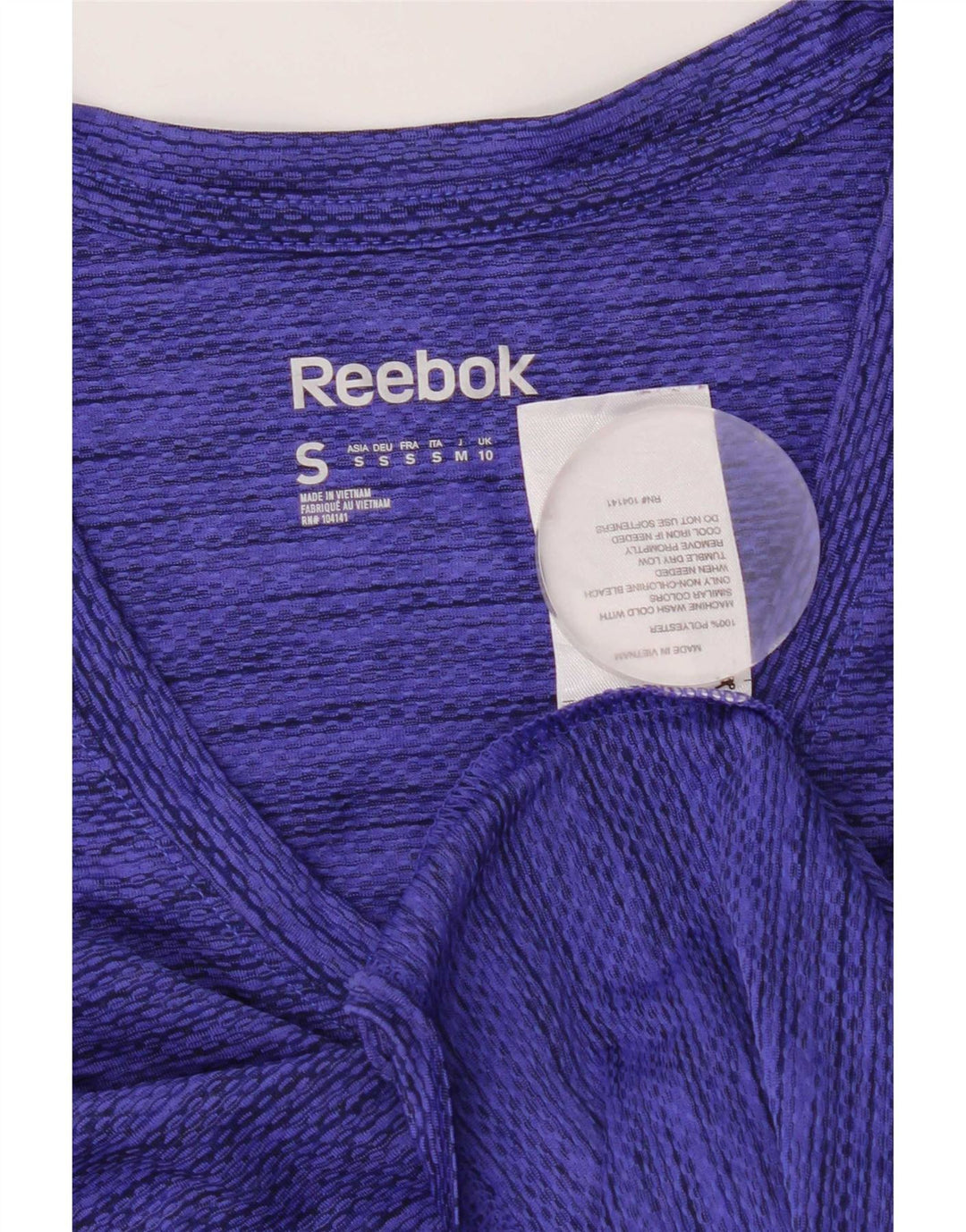 Reebok Damen Speedwick T-Shirt Top UK 10 Small Blau meliert Polyester