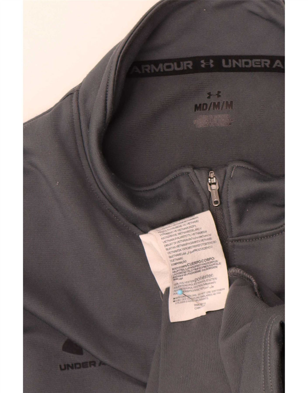 Under Armour Damen-Top mit Reißverschluss, reguläre Passform, langärmlig, mittelgrau, Sport