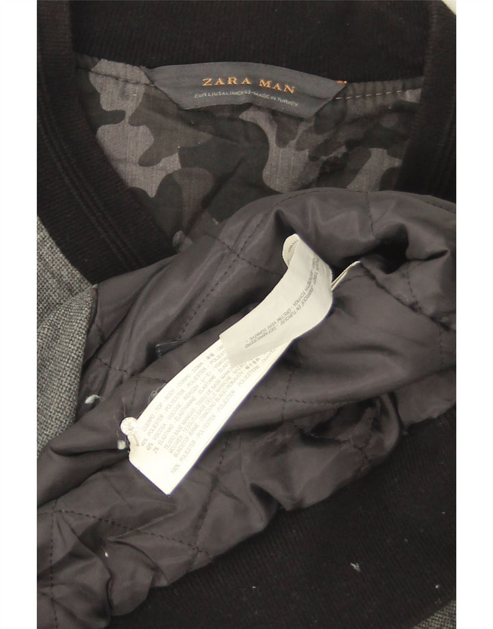 Zara Herren-Unijacke UK 40 Large Graues Colourblock-Polyester