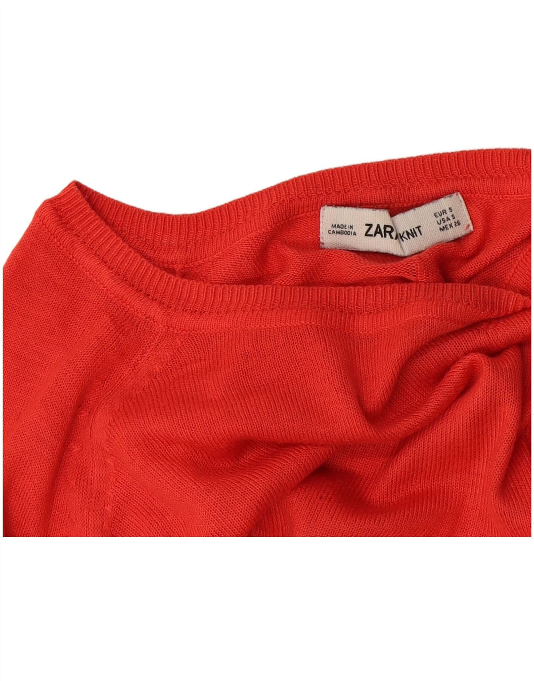 Zara Damen-Pullover, übergroß, U-Boot-Ausschnitt, Gr. 10, Größe S, Orange