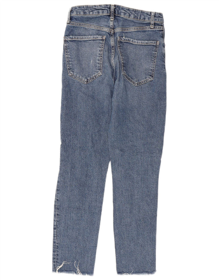 ZARA Damen Distressed Slim Jeans EU 36 XS W26 L26 Blau