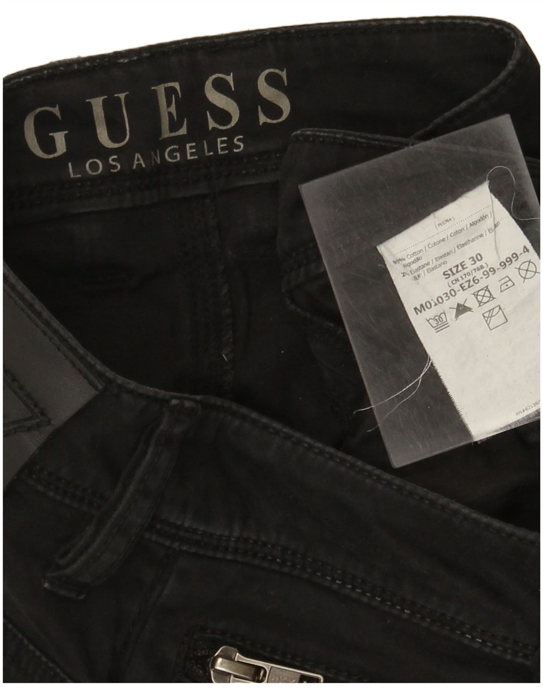 Guess Slim-Jeans für Damen, W30, L34, schwarze Baumwolle