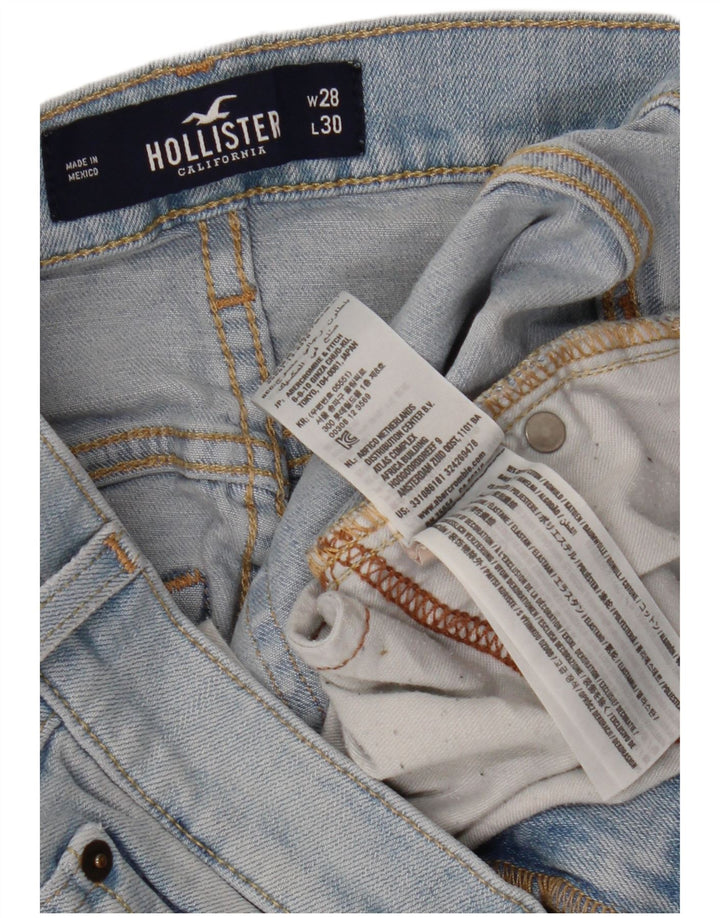 HOLLISTER Damen Distressed Super Skinny Jeans W28 L30 Blaue Baumwolle