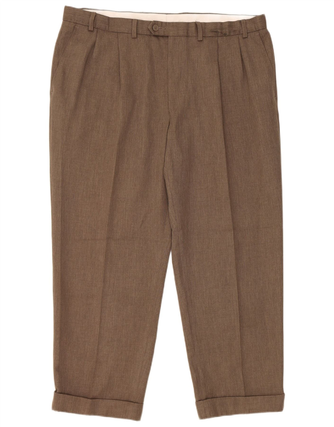 Marks & Spencer Herren-Anzughose mit konisch zulaufendem Bein, Breite 40, Länge 29, Braun, Polyester