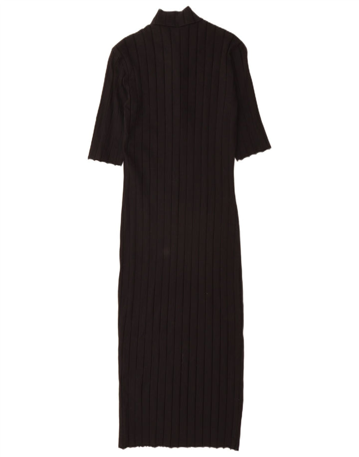 Zara Damen-Kleid mit kurzen Ärmeln, figurbetont, UK 12, mittelschwarz, Baumwolle