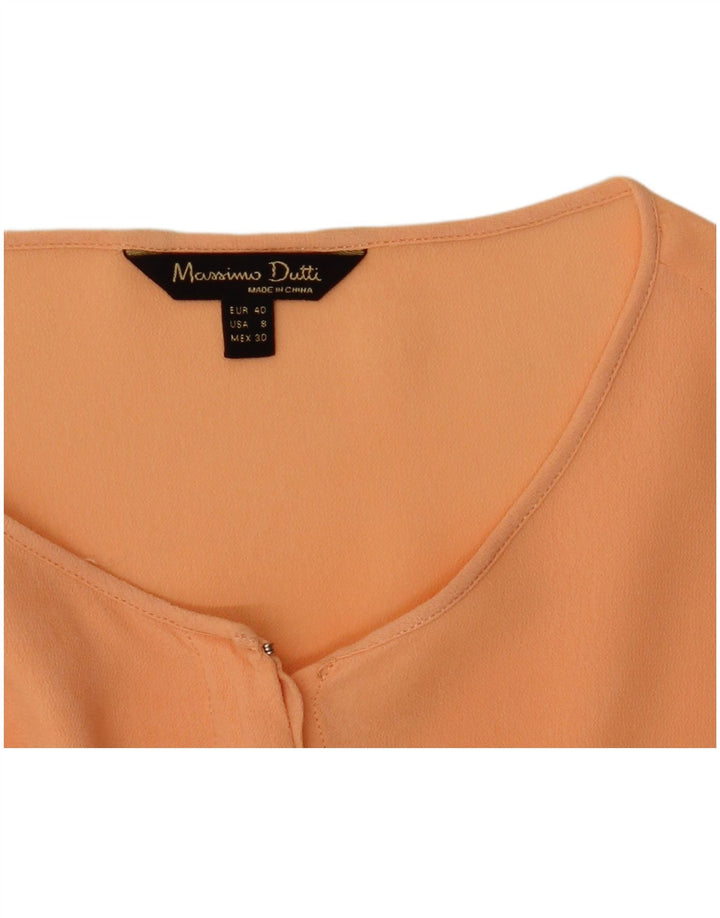 Massimo Dutti Damen Durchsichtige Hemdbluse EU 40 Mittelorange