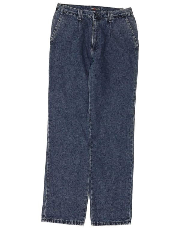 Roy Kompakt Damen High Waist Straight Jeans IT 48 XL W34 L34 Blaue Baumwolle