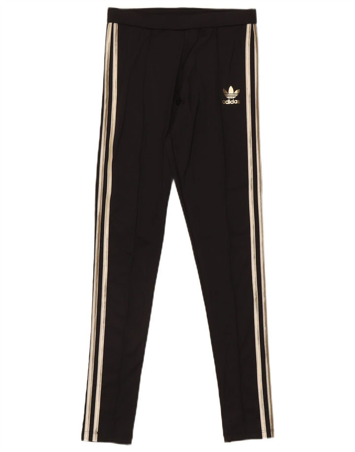 Adidas Damen Leggings UK 8 Small Schwarz Polyester