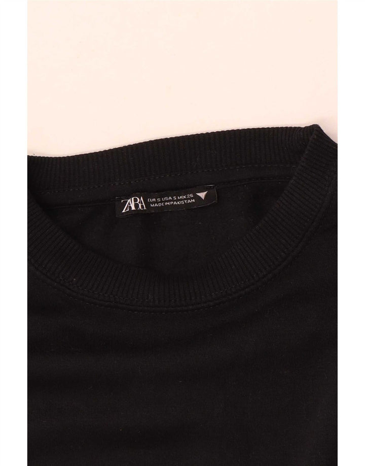 Zara Damen Poncho Crop Top UK 10 Small Schwarz