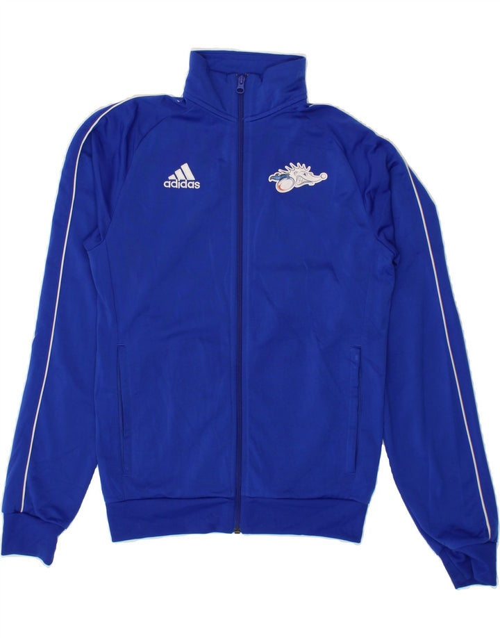ADIDAS Mens Graphic Tracksuit Top Jacket XS Blue Polyester Vintage Adidas and Second-Hand Adidas from Messina Hembry 