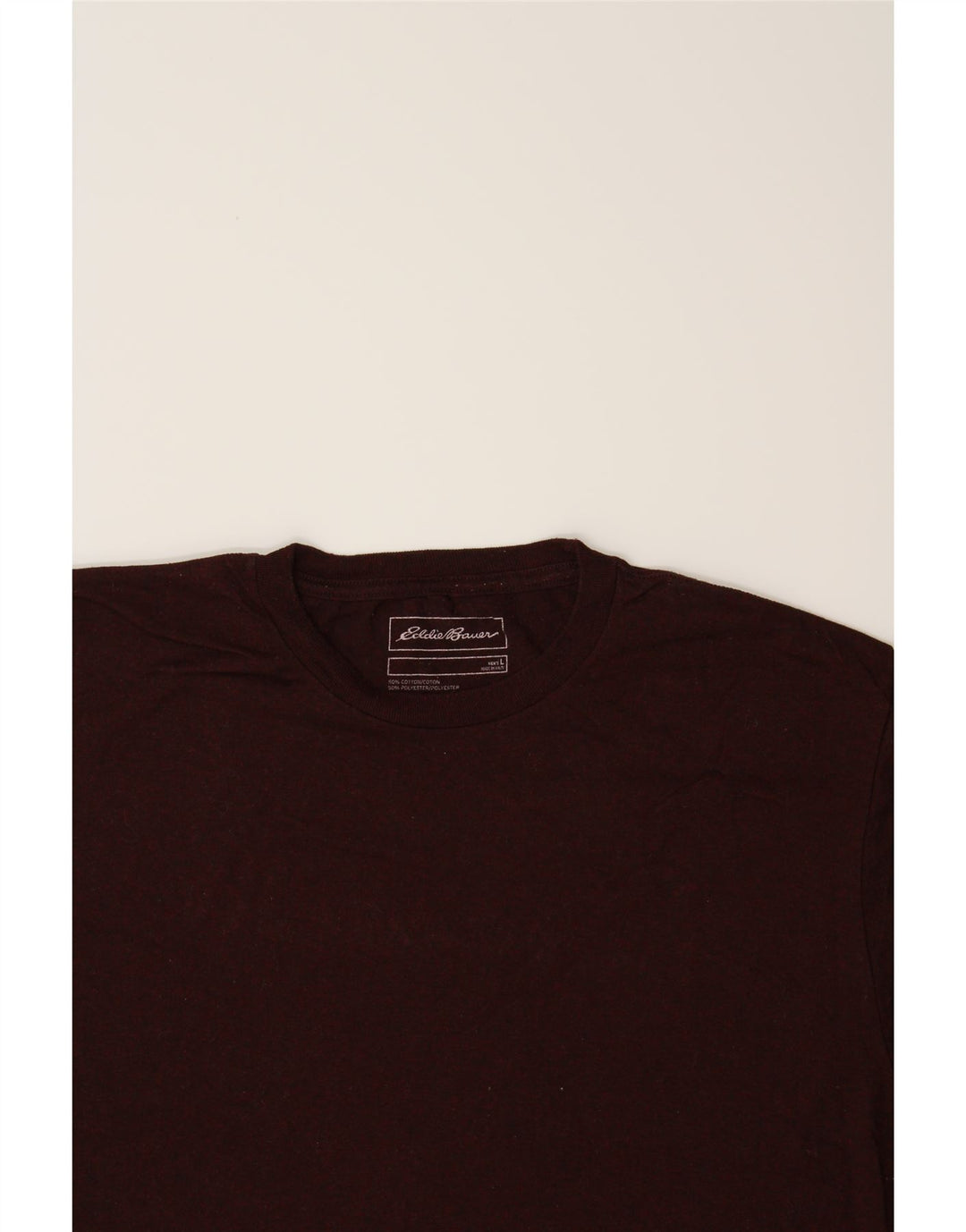 EDDIE BAUER Mens T-Shirt Top Large Maroon Cotton Vintage Eddie Bauer and Second-Hand Eddie Bauer from Messina Hembry 