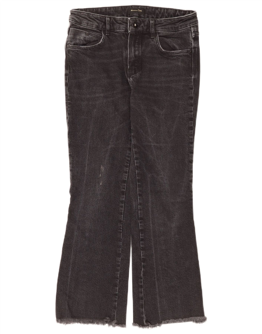 Massimo Dutti Damen Bootcut Jeans EU 36 XS W26 L25 Schwarze Baumwolle