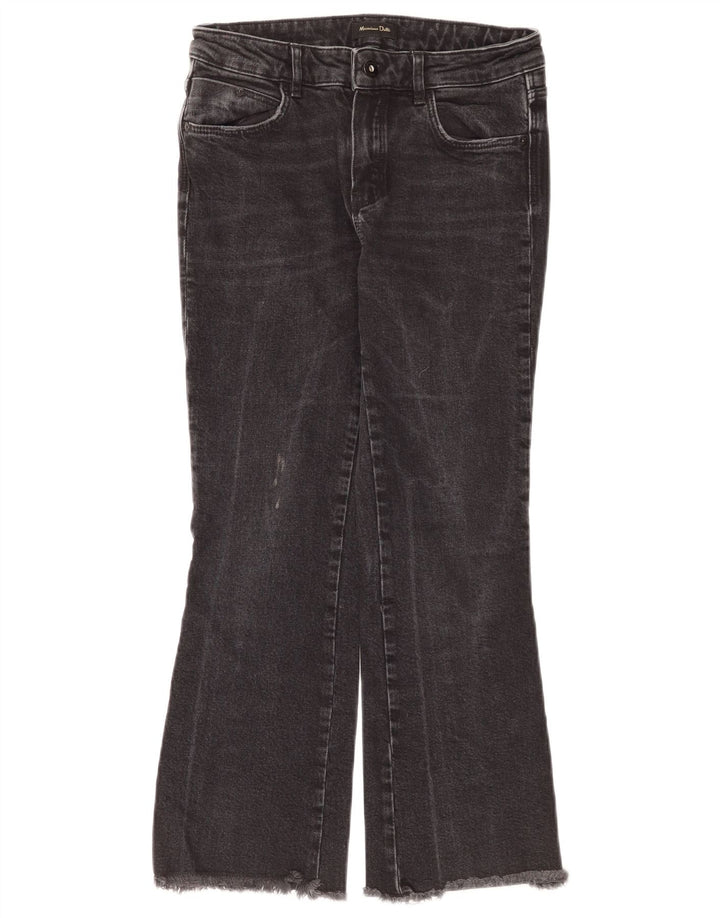 Massimo Dutti Damen Bootcut Jeans EU 36 XS W26 L25 Schwarze Baumwolle