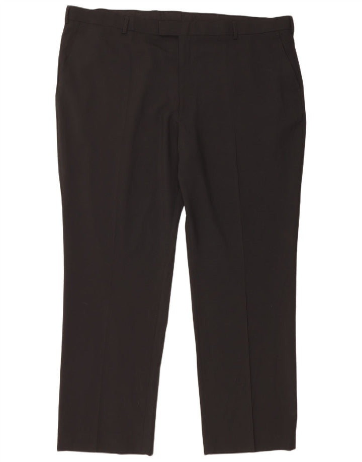 Gerade Herren-Anzughose von Marks & Spencer, W48, L33, Schwarz, Polyester