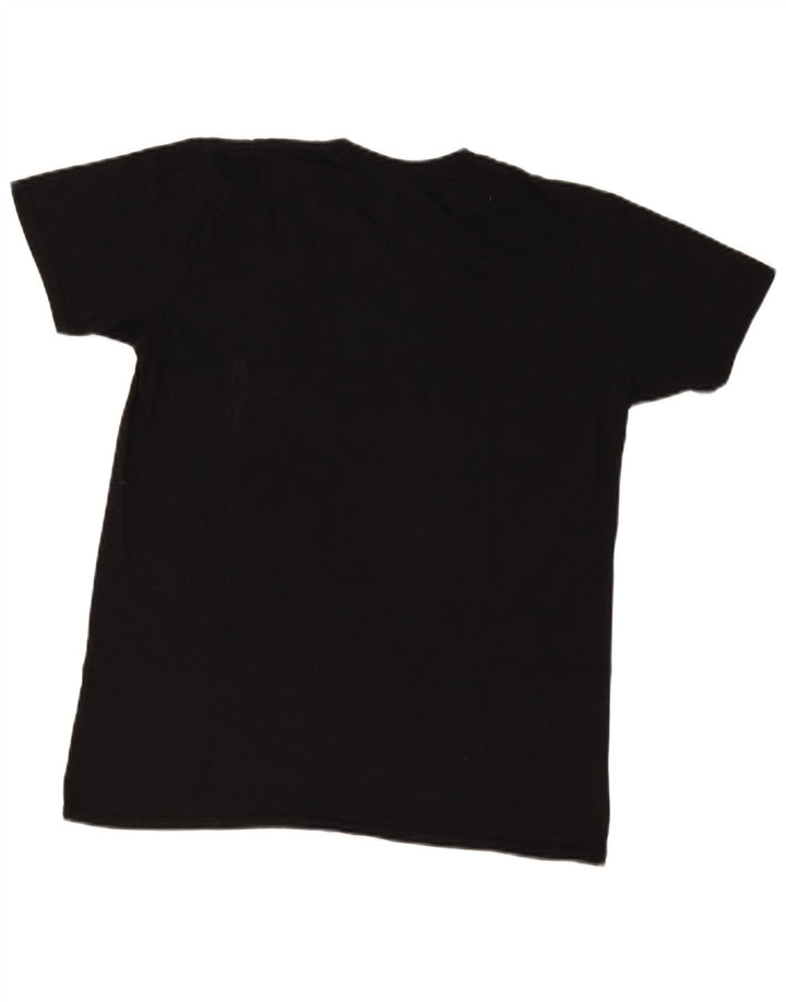 Vintage Herren-T-Shirt mit normaler Grafik, mittelschwarze Baumwolle