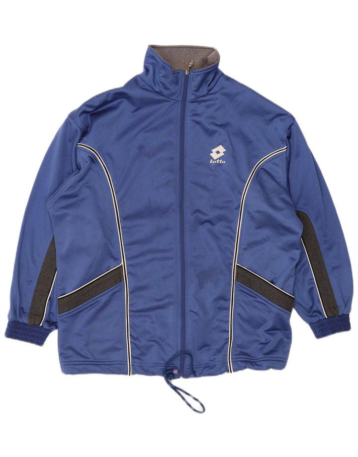 Lotto Herren-Trainingsanzug-Top-Jacke, großes blaues Farbblock-Polyester