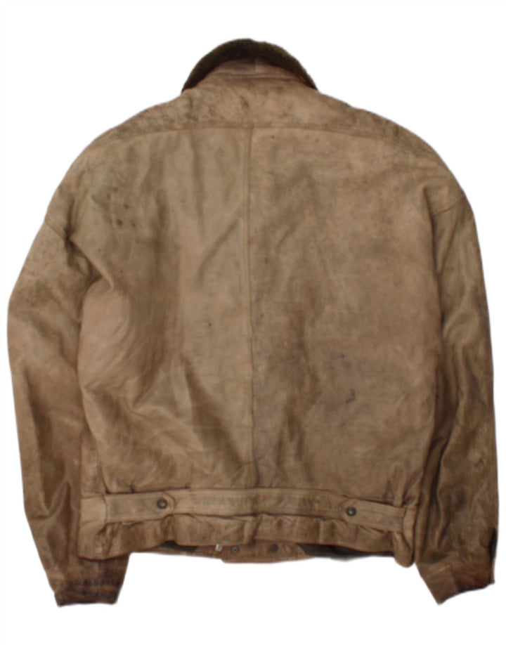 Vintage Herren Lederjacke IT 50 Großes braunes Leder
