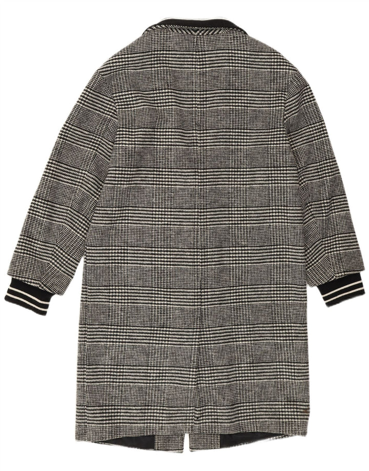 SISLEY Womens Overcoat UK 12 Medium  Grey Houndstooth