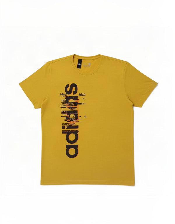 Adidas Mens Graphic T-Shirt Top Large Yellow