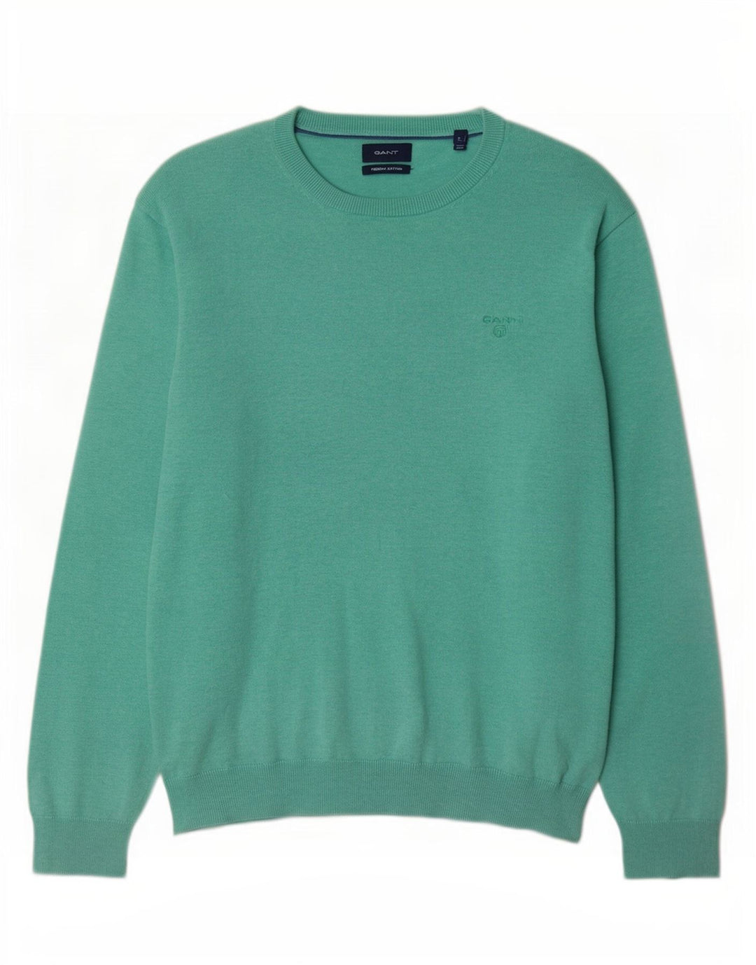 Gant Herren-Pullover mit U-Boot-Ausschnitt, groß, türkisfarbene Baumwolle