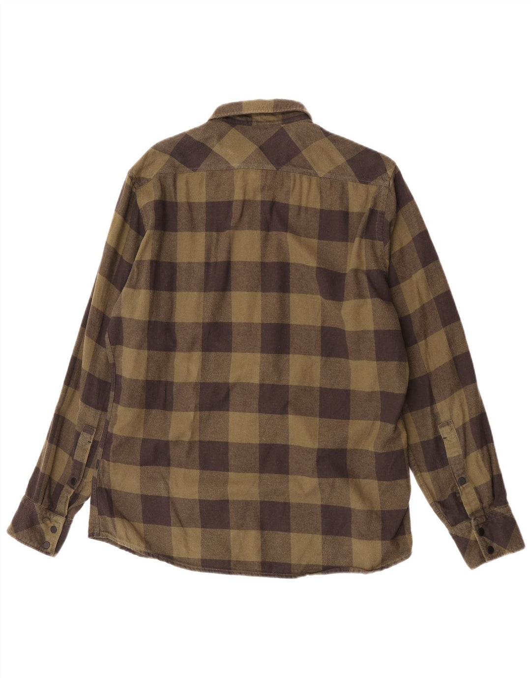Hugo Boss Herren-Flanellhemd mit normaler Passform, groß, Khaki, Gingham-Baumwolle