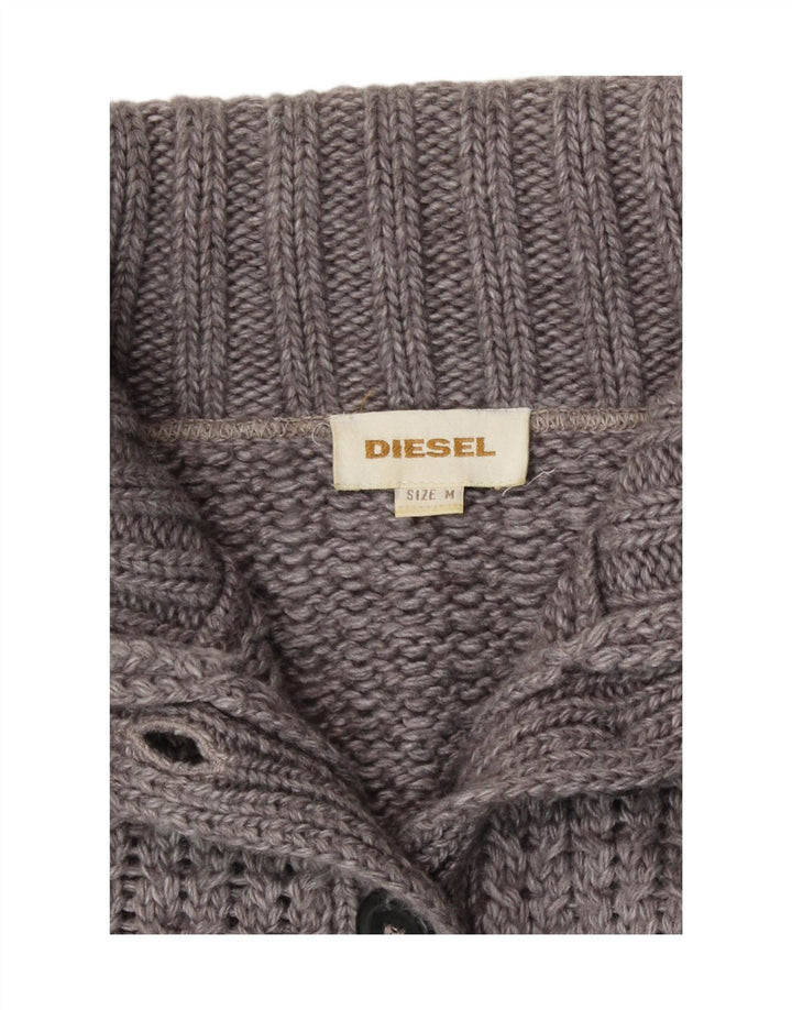 Diesel Damen Crop Cardigan Pullover UK 14 Mittelgrau