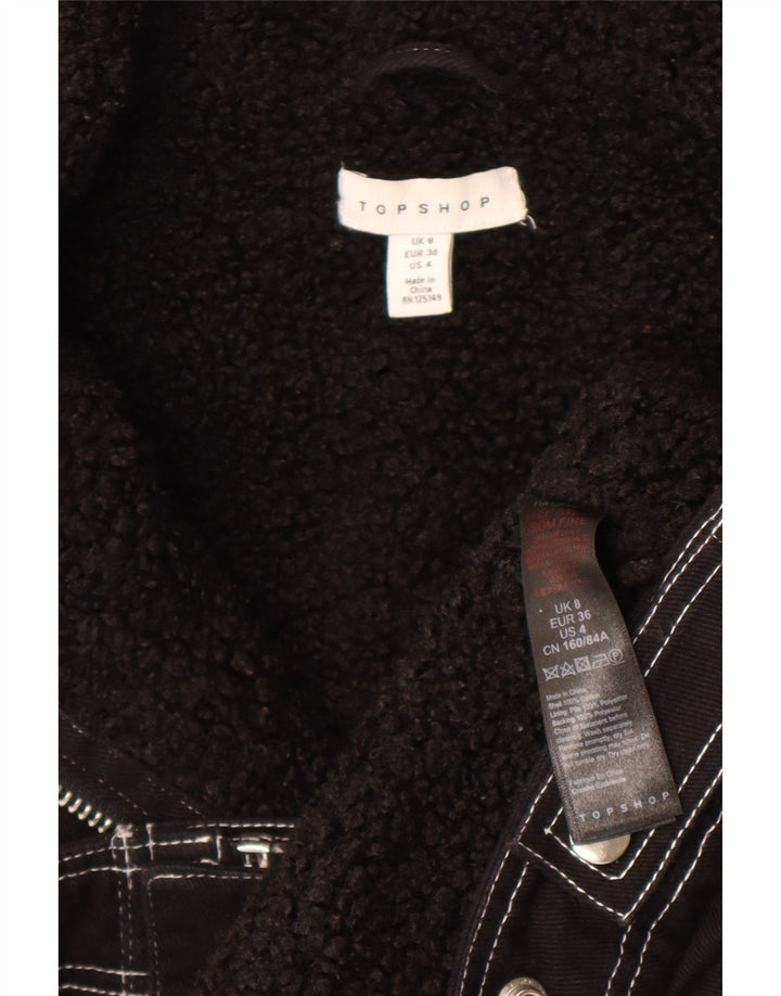 Übergroße Sherpa-Jacke für Damen von Topshop, Größe S, Größe S, Schwarz, Baumwolle