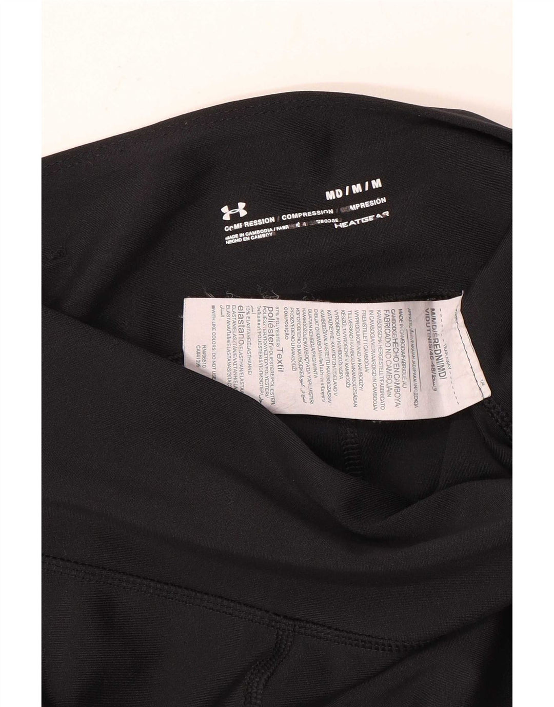 Under Armour Damen Heat Gear Crop Leggings UK 14 Medium Schwarz Polyester