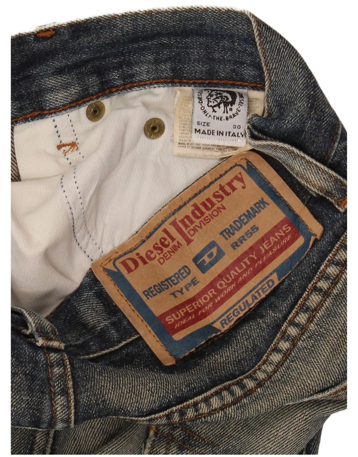 Diesel Herren Regular Bootcut Jeans W30 L34 Blaue Baumwolle