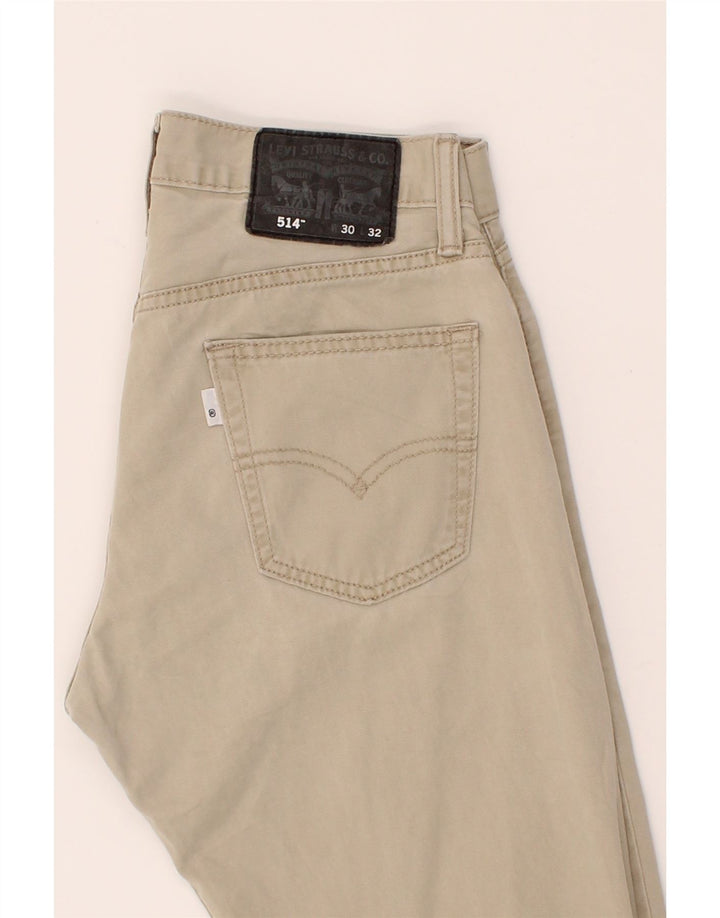 LEVI'S Herren 514 Straight Jeans W30 L32 Beige Baumwolle
